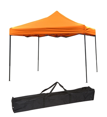 10ft by 10ft Collapsible Canopy - Event Set Up - Portable & Lightweight - Orange