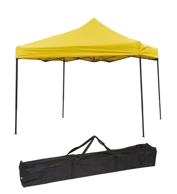 10ft by 10ft Collapsible Canopy - Event Set Up - Portable & Lightweight - Yellow Canopy Top
