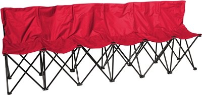 Portable 6 Seater Sports Bench With Back - Sits 6 People - by Trademark Innovations (Red)