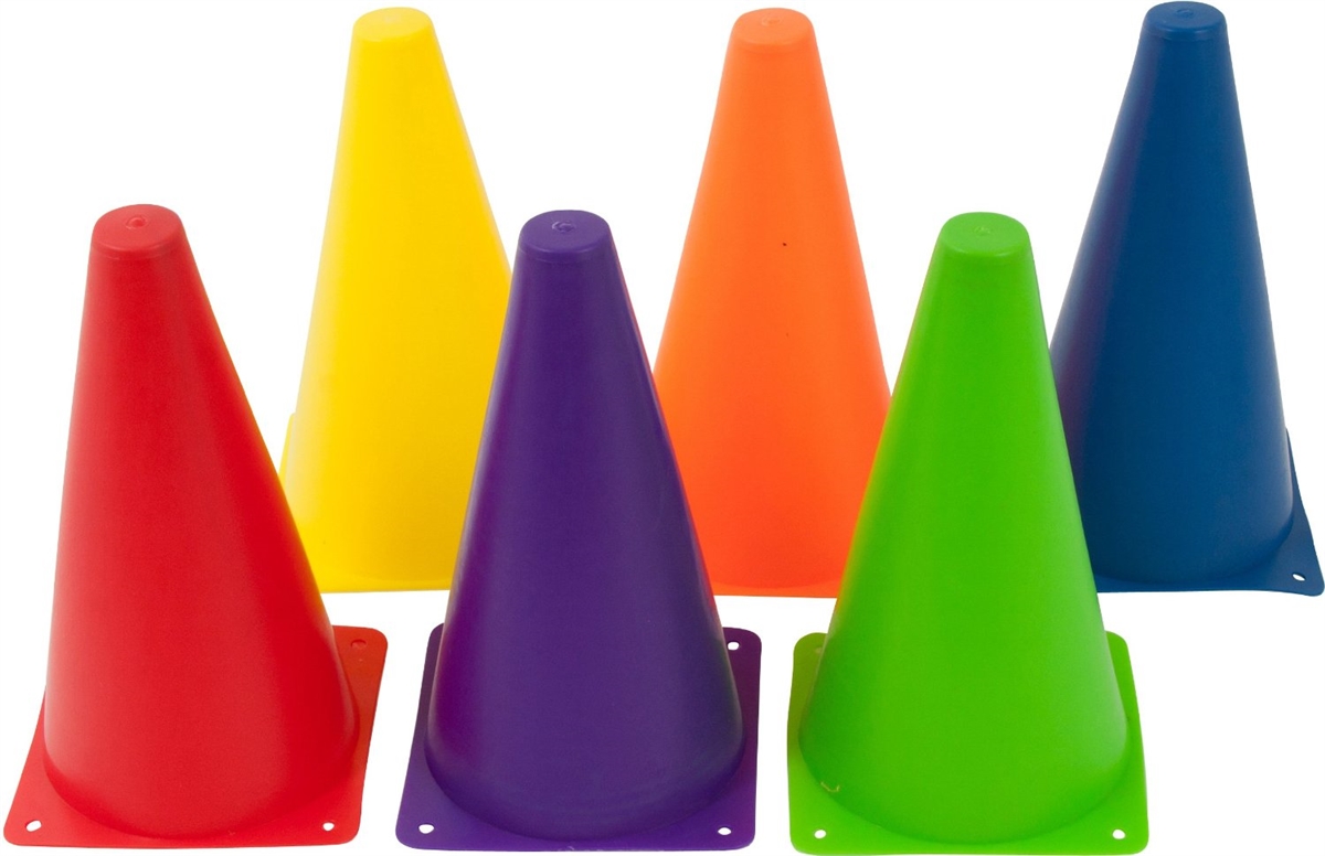 Trademark Innovations Plastic Cone Sports Training Gear 6-Pack Mixed 