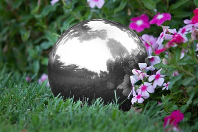Gazing Mirror Ball - Stainless Steel - By Trademark Innovations (Silver, 8