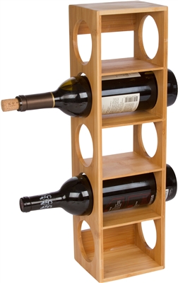 Bamboo Stackable Tower 5 Bottle Wine Holder by Trademark Innovations