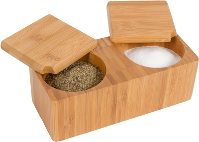 Bamboo Salt and Pepper Box - Kitchen Accessory with Sliding Tops