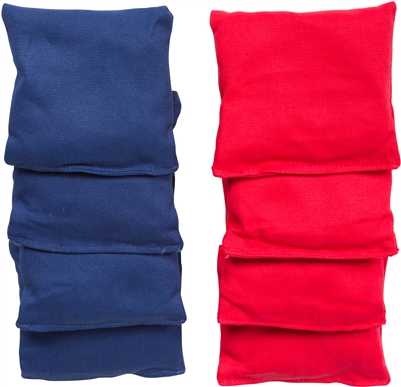 High Quality Bean Bags Set of 8 - 4 Red and 4 Blue - 1lb Bags with Stiched Duck Cloth