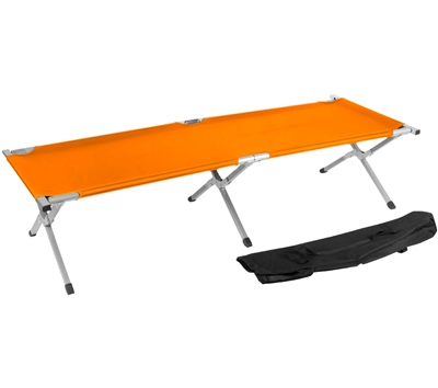 Trademark Innovations Portable Folding Camping Bed & Cot - Portable Bed - 260 lbs Capacity - Orange