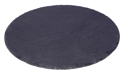 14" Round Slate Cheese Board and Serving Tray with Slate Chalk by Trademark Innovations