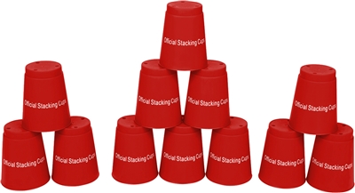 Quick Stack Cups - Speed Training Sports Stacking Cups - Set of 12 By Trademark Innovations (Red)