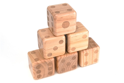 Giant Wood Yard Dice - Each Die 3.5" -  with Carry Bag by Trademark Innovations