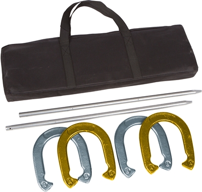 Trademark Innovations Pro Horseshoe Set - Gold and Silver Powder Coated Steel