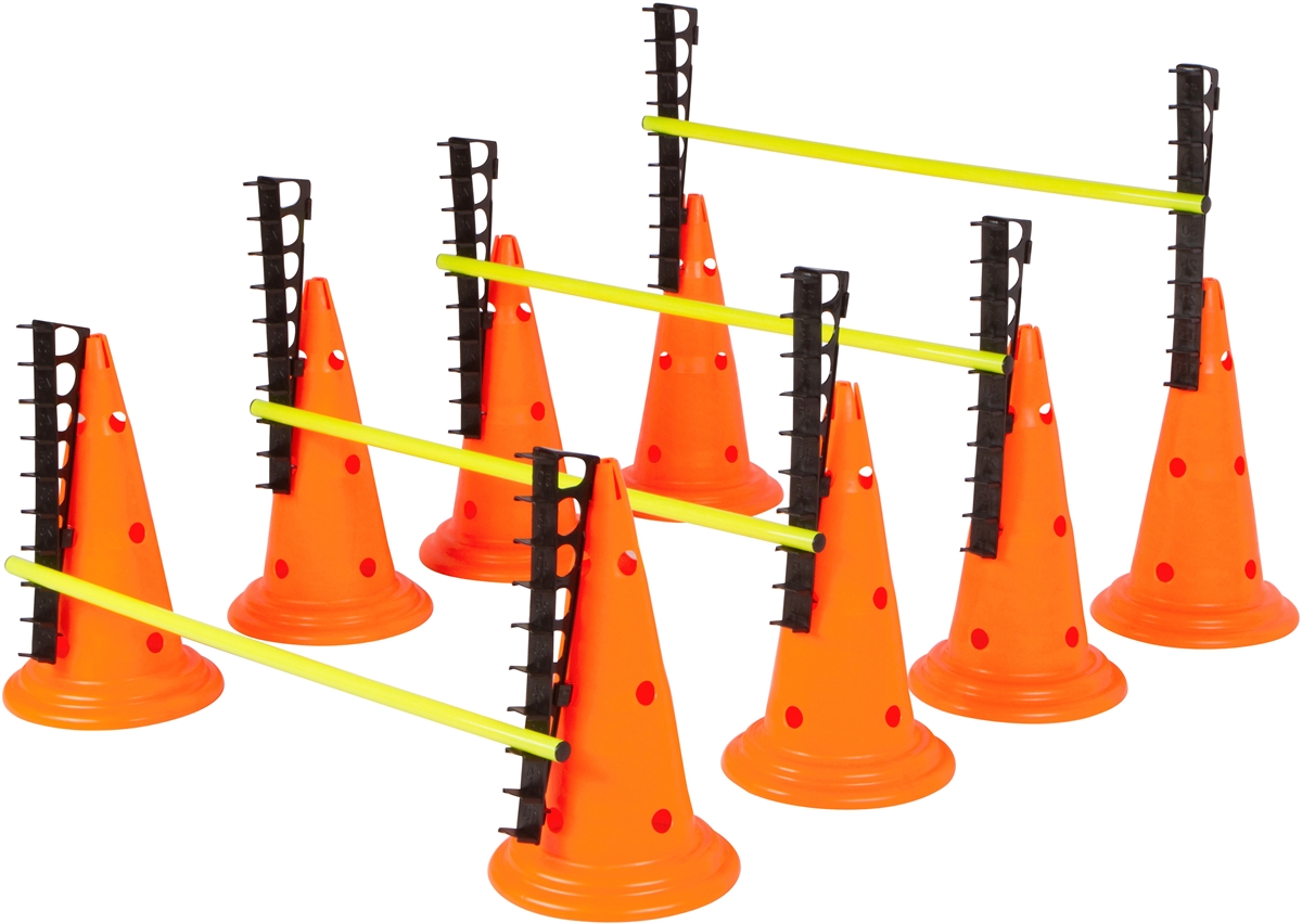 Adjustable Hurdle Cone Set - 8 Cones and 4 Poles - by Trademark