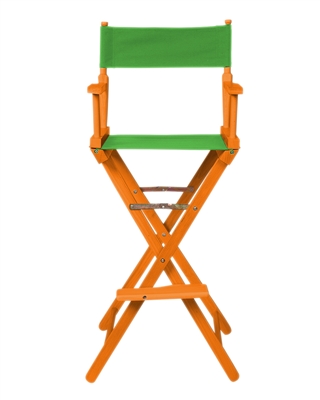 Director's Chair - Bar Height - Wood and Fabric Color Choices - By Trademark Innovations (Honey Wood with Green)