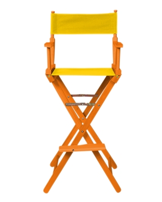Director's Chair - Bar Height - Wood and Fabric Color Choices - By Trademark Innovations (Honey Wood with Yellow)
