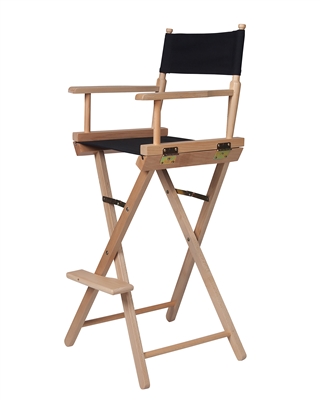 Director's Chair - Counter Height - Light Wood - By Trademark Innovations (Black)
