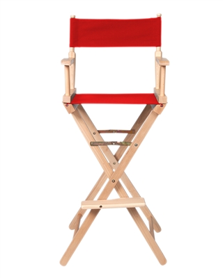 Director's Chair - Counter Height - Light Wood - By Trademark Innovations (Red)
