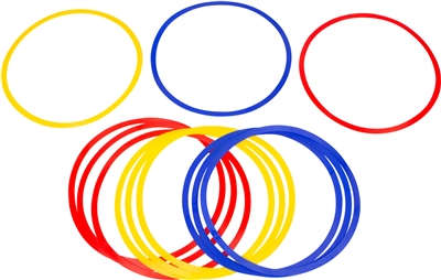Trademark Innovations Speed & Agility Training Rings - Set of 12 - 18" Diameter - Multicolor