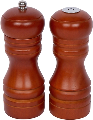 Peppermill and Salt Shaker Set - 5 Inches High With a Walnut Finish by Trademark Innovations