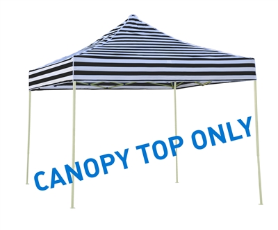 9.6' x 9.6' Square Replacement Canopy Gazebo Top Assorted Colors By Trademark Innovations (Black Stripe)