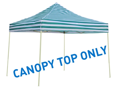 9.6' x 9.6' Square Replacement Canopy Gazebo Top Assorted Colors By Trademark Innovations (Green Stripe)