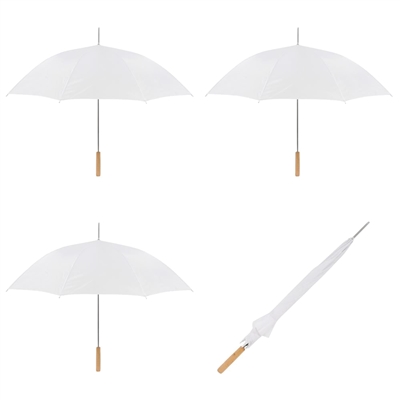 60" White Umbrella - Wedding Umbrella - Auto Open - 3 Pack