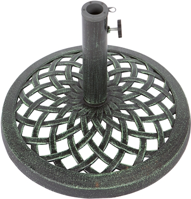 Cast Iron Umbrella Base - 17.7 Inch Diameter by Trademark Innovations (Green)
