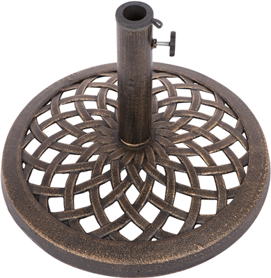 Cast Iron Umbrella Base - 17.7 Inch Diameter by Trademark Innovations (Bronze)