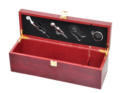 Wine Gift Box Set - Wooden for 1 Bottle - By Trademark Innovations