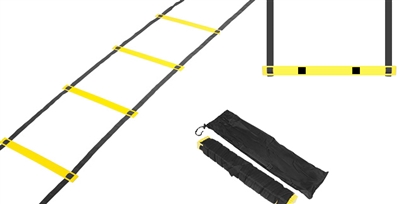 Coach's Closet Agility Ladder - 12 Rungs Training Ladder in Black and Yellow