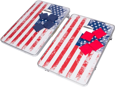 Trademark Innovations Portable Bean Bag and Corn Hole Toss Set (American Flag, With Case)