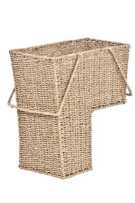 Wicker Storage Stair Basket With Handles by Trademark Innovations