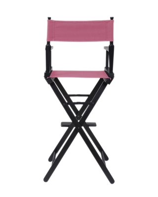 Director's Chair - Counter Height - Black Wood - By Trademark Innovations (Pink)