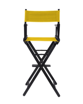 Director's Chair - Counter Height - Black Wood - By Trademark Innovations (Yellow)