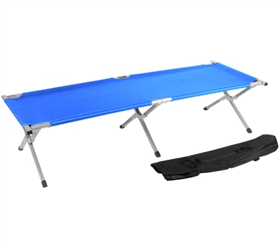 Trademark Innovations Portable Folding Camping Bed & Cot - Portable Bed - 260 lbs Capacity - Blue