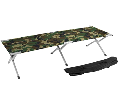 Trademark Innovations Portable Folding Camping Bed & Cot - Portable Bed - 260 lbs Capacity - Camo