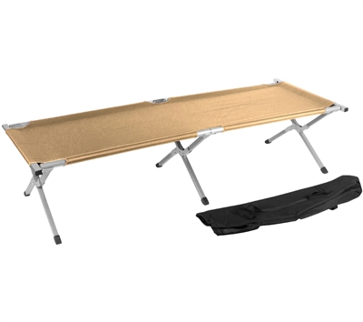 Trademark Innovations Portable Folding Camping Bed & Cot - Portable Bed - 260 lbs Capacity - Tan