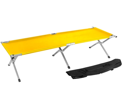 Trademark Innovations Portable Folding Camping Bed & Cot - Portable Bed - 260 lbs Capacity - Yellow