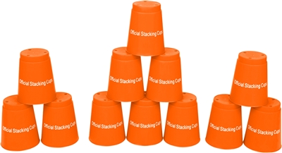 Quick Stack Cups - Speed Training Sports Stacking Cups - Set of 12 By Trademark Innovations (Orange)