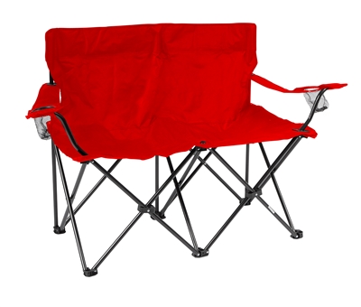 Loveseat Style Double Camp Chair with Steel Frame by Trademark Innovations (Red, 31.5