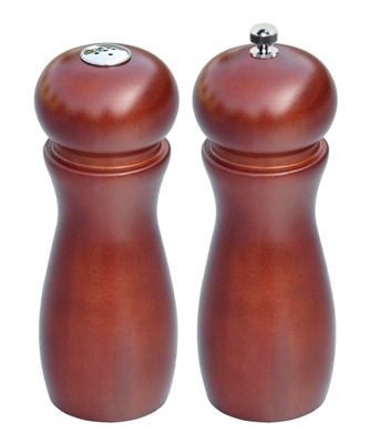 Pepper Mill and Salt Shaker - Rich Cherry Finish - By Trademark Innovations