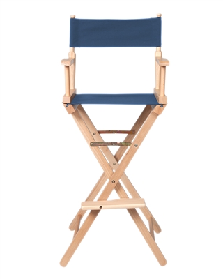 Director's Chair - Counter Height - Light Wood - By Trademark Innovations (Blue)