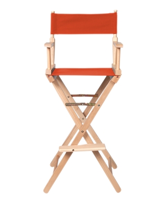 Director's Chair - Counter Height - Light Wood - By Trademark Innovations (Orange)