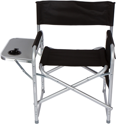 Folding Director's Chair with Aluminum Side Table, Storage Bag and Steel Tubing - by Trademark Innovations