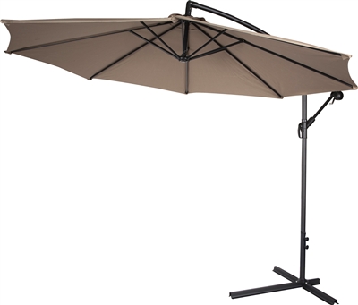 10' Deluxe Polyester Tan Offset Patio Umbrella by Trademark Innovations
