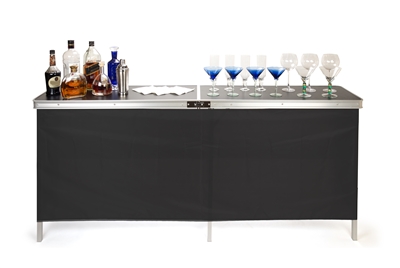 Trademark Innovations Portable Bar Table - Two Skirts and Carrying Case Included (78"L x 15"W x 36"H)